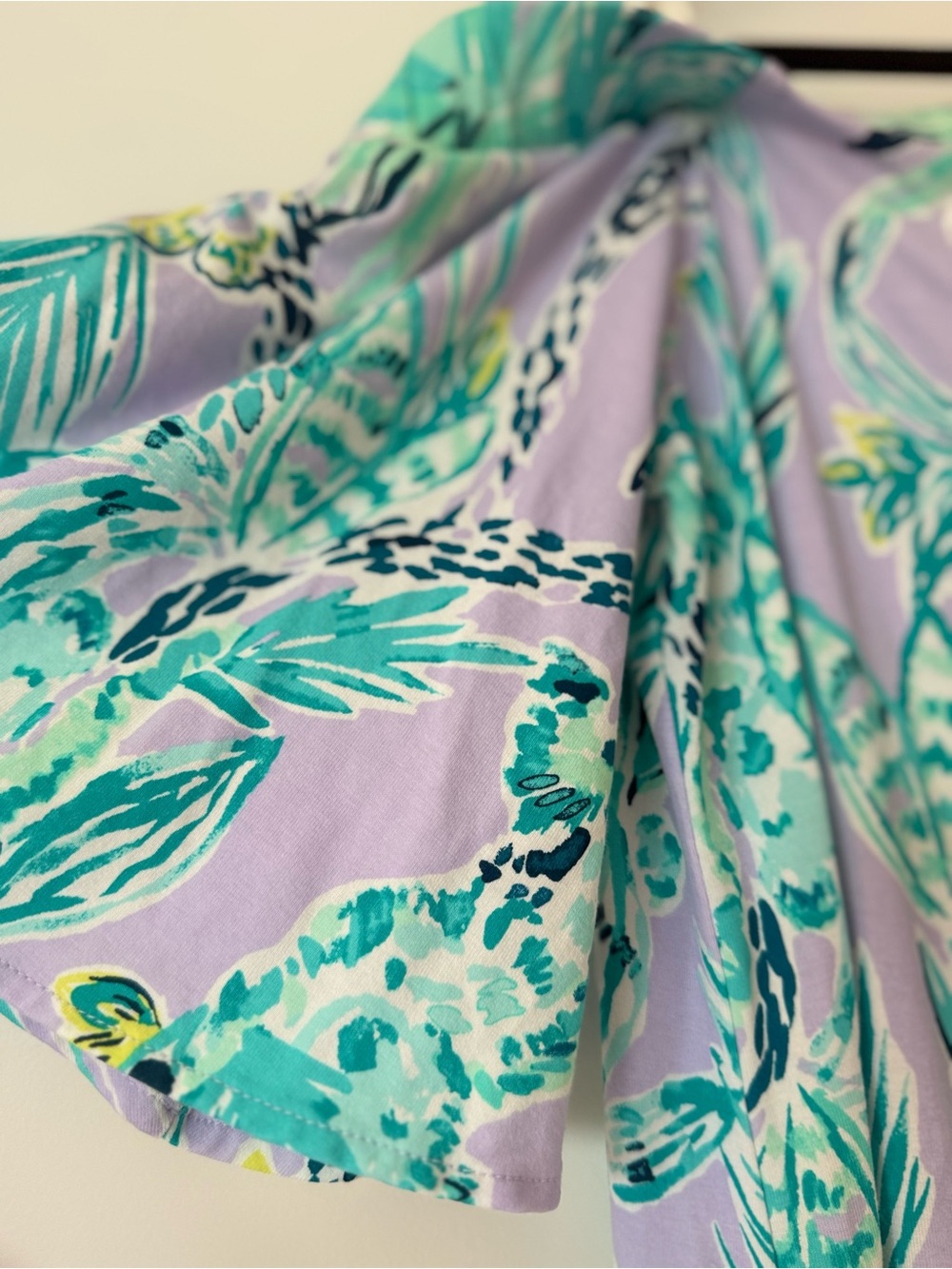 Large - Adorable 🌻 Lilly Pulitzer 🌸Off-Shoulder Dress Like New Lavender/mint - Picture 3 of 7